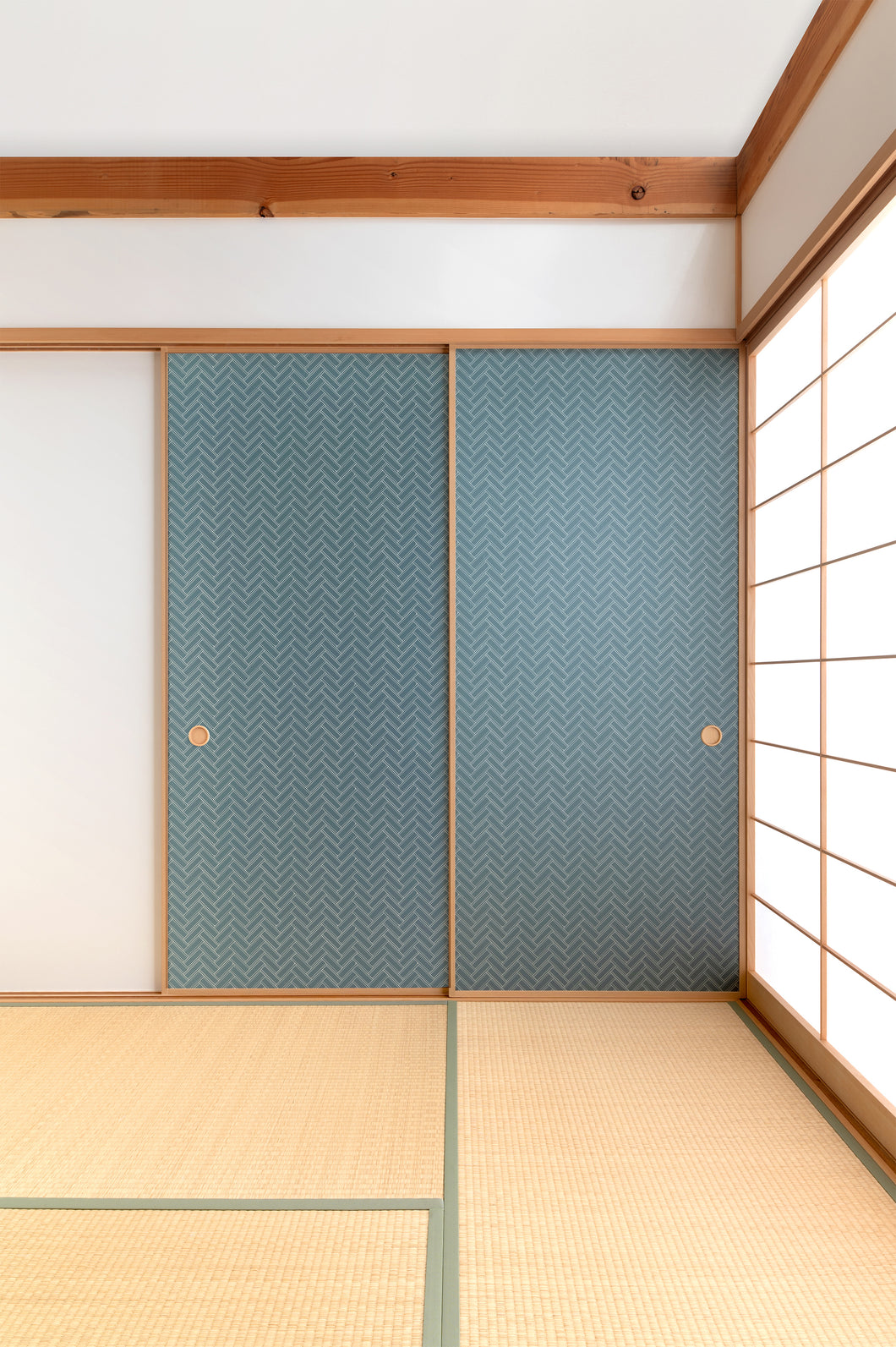 編み桧垣 藍鉄 (amihigaki)  ふすまリメイクシート