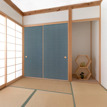 画像をギャラリービューアに読み込む, 編み桧垣 藍鉄 ふすま紙 施工イメージ
