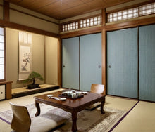 画像をギャラリービューアに読み込む, 編み桧垣 藍鉄 ふすま紙 施工イメージ
