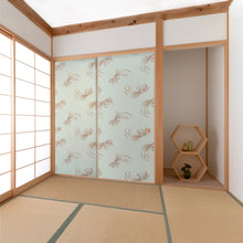 画像をギャラリービューアに読み込む, 稲穂そよぐ 水色 ふすま紙 施工イメージ
